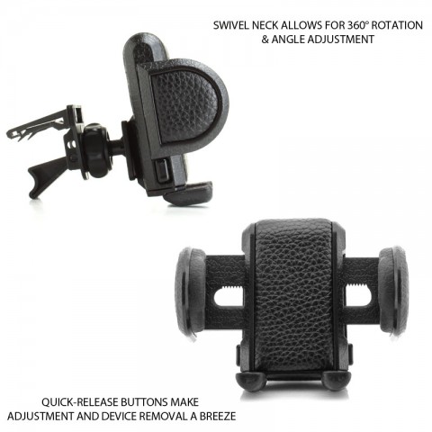 Universal Air Vent Phone Mount Holder w/ Adjustable Views & 360 Degree Rotation - Black