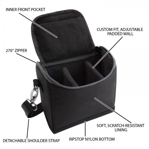 Mini Projector Case for Anker Nebula Capsule by USA Gear - Customizable Interior - Black
