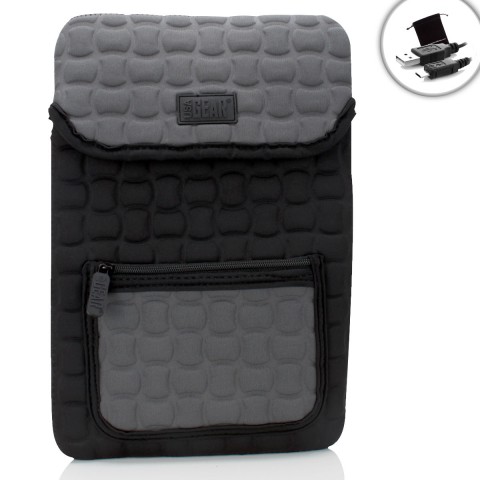 Tablet Sleeve with Handle and Weather-Proof Exterior + Accessory Bag & Micro USB - Black