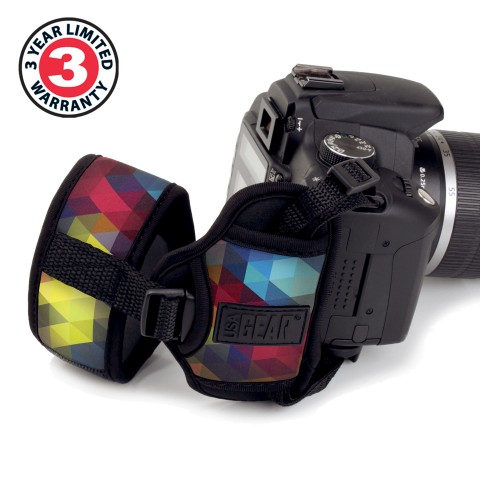 Professional Digital Film DSLR Camera Hand Grip Strap with Metal Plate - Geometric