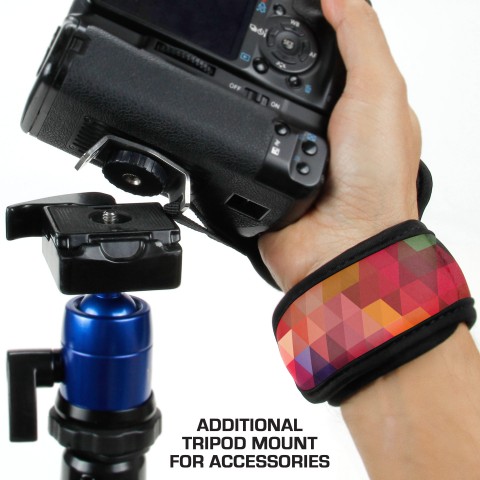 Professional Digital Film DSLR Camera Hand Grip Strap with Metal Plate - Geometric