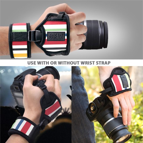 Professional Digital Film DSLR Camera Hand Grip Strap with Metal Plate - Stripe
