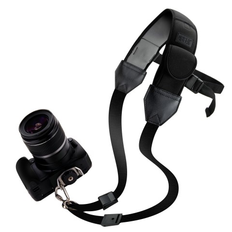 DSLR Camera Shoulder Strap Sling with Accessory Pockets & Underarm Support - Black