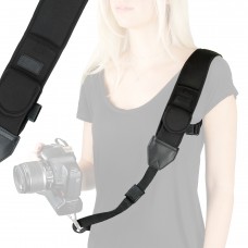 DSLR Camera Shoulder Strap Sling with Accessory Pockets & Underarm Support - Black