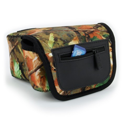 DSLR Camera  Case Sleeve with Neoprene Protection & Accessory Storage - Camo Woods