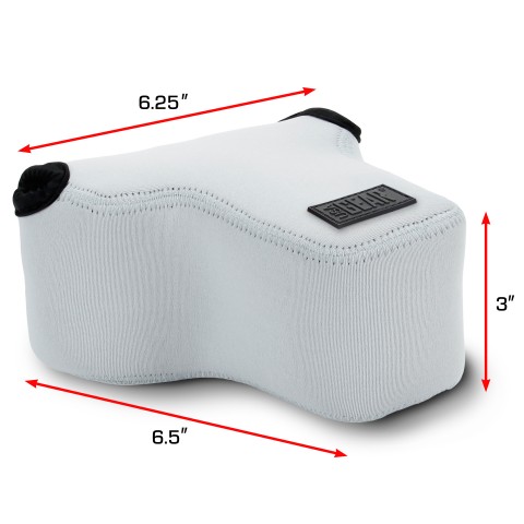 DSLR Camera Sleeve Case with Accessory Storage & Strap Openings - Gray