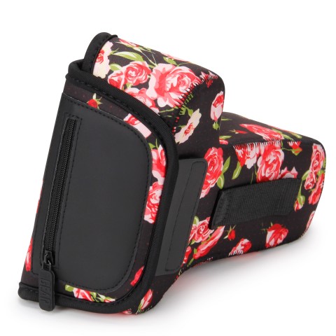 DSLR Camera and Zoom Lens Sleeve Case with Accessory Storage & Strap Openings - Floral