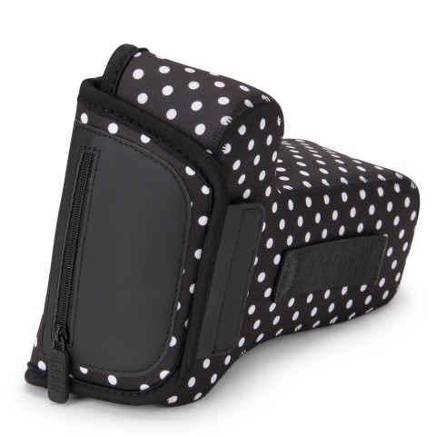 DSLR Camera and Zoom Lens Sleeve Case with Accessory Storage & Strap Openings - Polka Dot