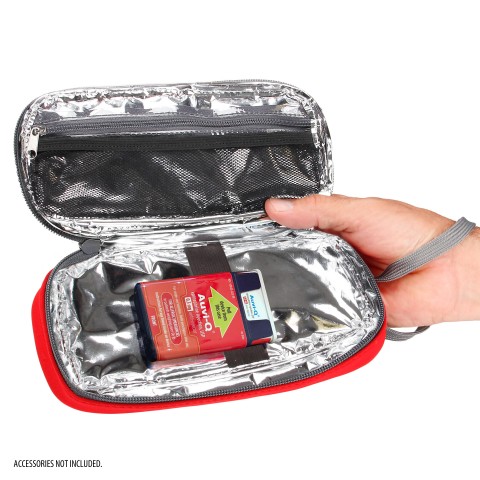USA GEAR Epi Pens Carrying Case - Highly Visible Insulated Bag Holds Two EpiPens - Red