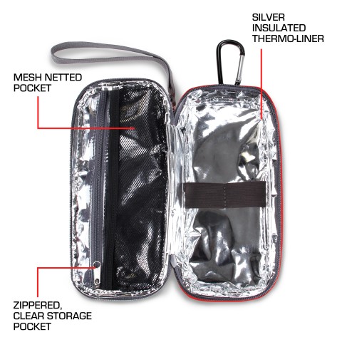 USA GEAR Inhaler Case - Asthma Inhaler Holder Travel Medicine Organizer Bag - Red