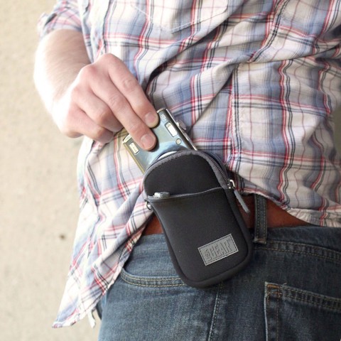 USA GEAR FlexARMOR Camera Case with Wrist Strap, Accessory Pocket, & Belt Loop - Black
