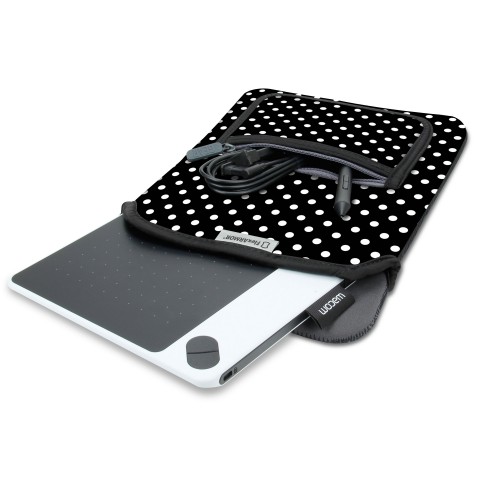 Polka Dot Neoprene Tablet Sleeve with Accessory Pocket & Easy Access Pocket - Polka Dot