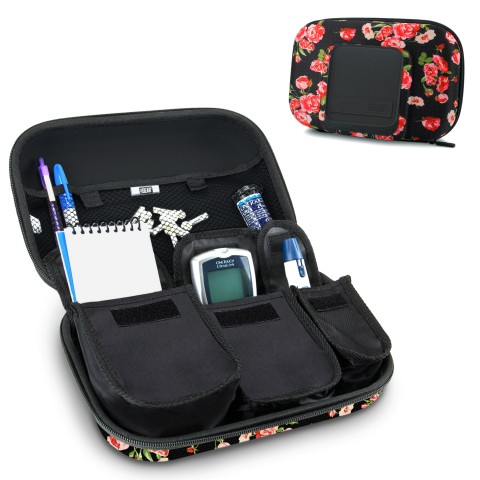 USA GEAR Hard Shell 11 Electronics Carrying Case - Floral - Floral