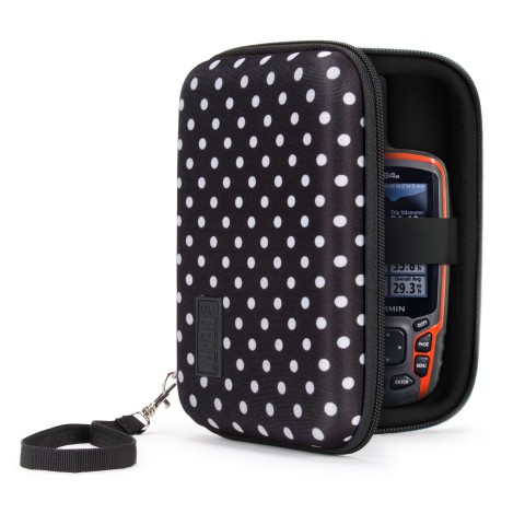 Protective Hard Shell Electronics Carrying Case with Accessory Pocket - Polka Dot