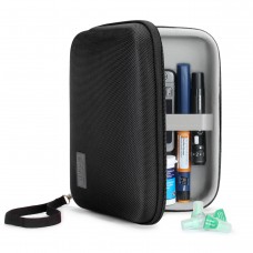 Genteel Lancing Diabetic Case with Protective Hard Shell Exterior - Black