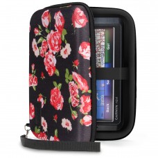 Protective Hard Shell Electronics Carrying Case with Accessory Pocket - Floral
