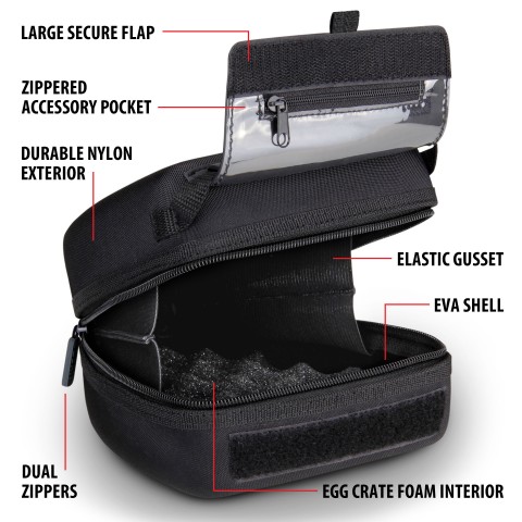 Quick Access DSLR Hard Shell Camera Case w/ Accessory Storage & Padded Interior - Black