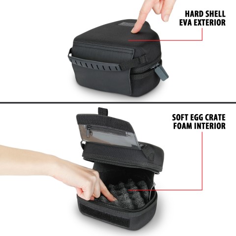 Quick Access DSLR Hard Shell Camera Case w/ Accessory Storage & Padded Interior - Black