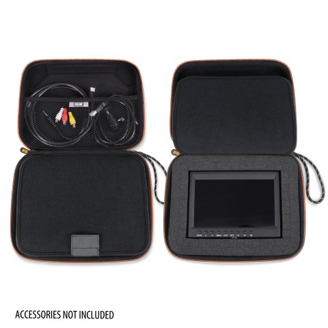 USA GEAR Camera Monitor Case - Portable Monitor Case with Foam Interior - Black