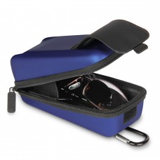 USA GEAR Hard Shell Glasses Case - Rugged Hard Case with Belt Loop - Navy Blue - Navy Blue