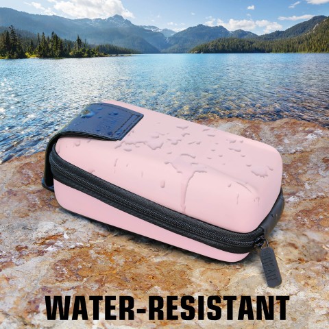 USA GEAR Hard Shell Glasses Case - Rugged Hard Case with Belt Loop - Pink - Pink