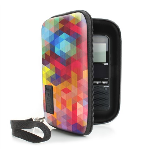 Hard Shell Electronics Case for Hard Drives, iPods, Portable Wi-Fi, Cables, etc. - Geometric