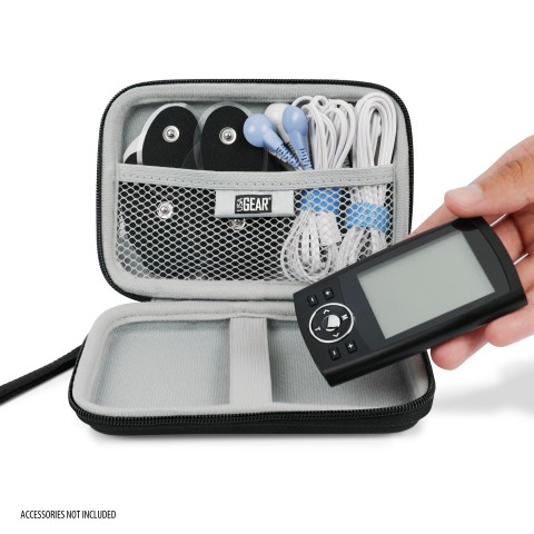USA GEAR Portable Muscle Stimulators Case - Water Resistant Exterior - Black