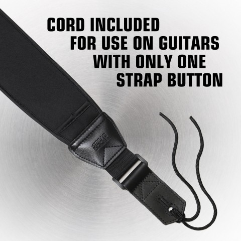 Premium Guitar Strap with Comfortable 3 Inch Wide Memory Foam Padding - Black