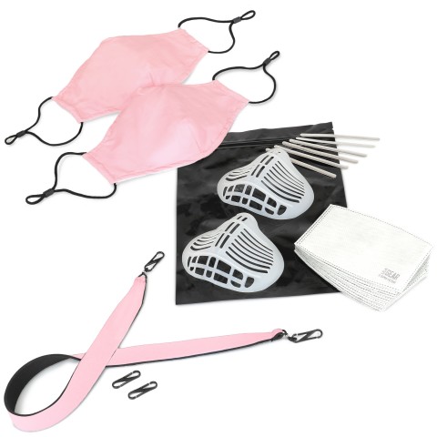 Reusable Fashion Face Mask Kit-2 Pack Washable Cloth Fabric Masks (Light Pink) - Light Pink