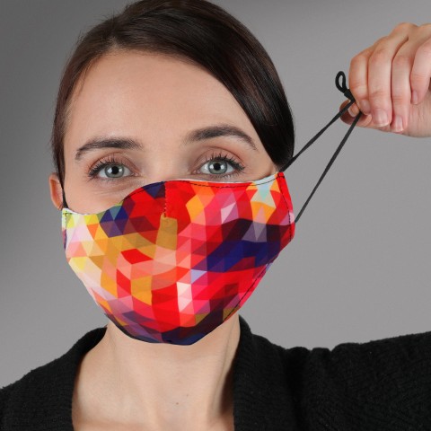 USA GEAR Reusable Fashion Cloth Face Mask (Geometric) 6 Pack - Adult Size - Geometric