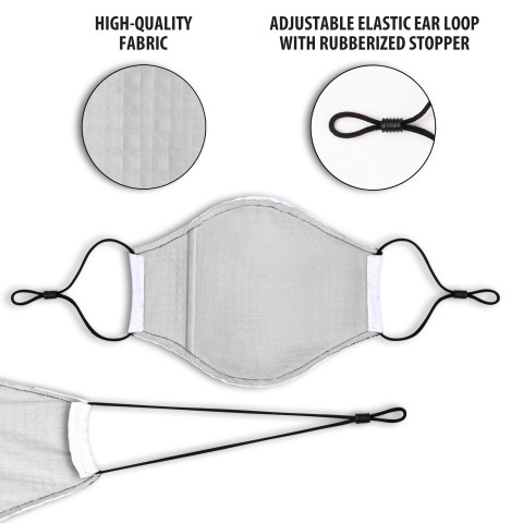 USA GEAR Reusable Fashion Cloth Face Mask (White) 6 Pack - Adult Size - White