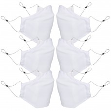 USA GEAR Reusable Fashion Cloth Face Mask (Polar White) 6 Pack - Youth Size - Polar White
