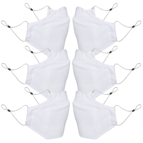 USA GEAR Reusable Fashion Cloth Face Mask (Polar White) 6 Pack - Youth Size - Polar White