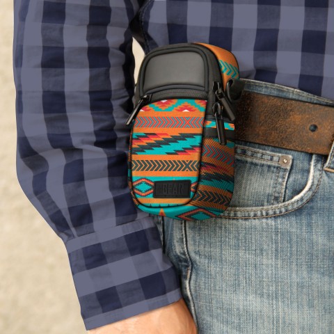 Compact Camera Bag with Waterproof Rain Cover , Belt Loop & Shoulder Strap Sling - Southwest