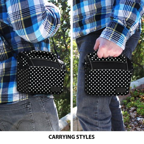 Durable Protective Bridge Camera Bag with Protective Neoprene Material - Polka Dot