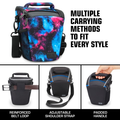 Portable DSLR Camera Case Bag with Top Loading accessibility and Shoulder Sling - Galaxy