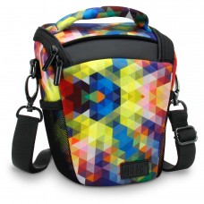 Portable DSLR Camera Case Bag with Top Loading accessibility and Shoulder Sling - Geometric