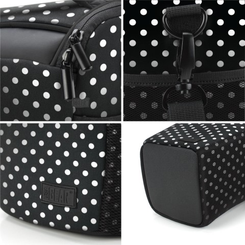 Portable DSLR Camera Case Bag with Top Loading accessibility - Polka Dot