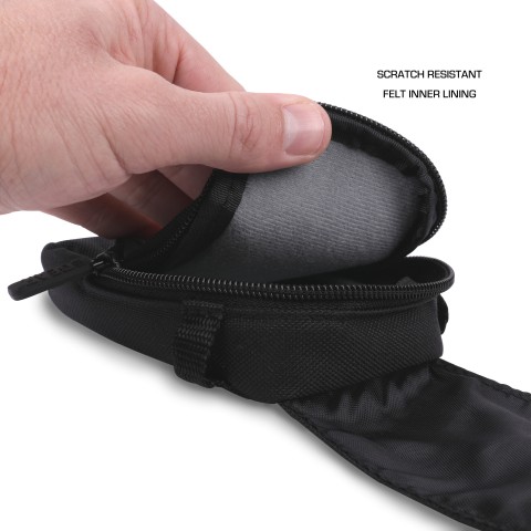 USA GEAR S2 Compact Camera Bag with Shoulder Strap, Accessory Pocket, Belt Loop - Black