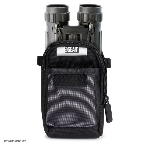 USA GEAR Binocular Case - Small Binocular Travel Carrying Case Bag - Black