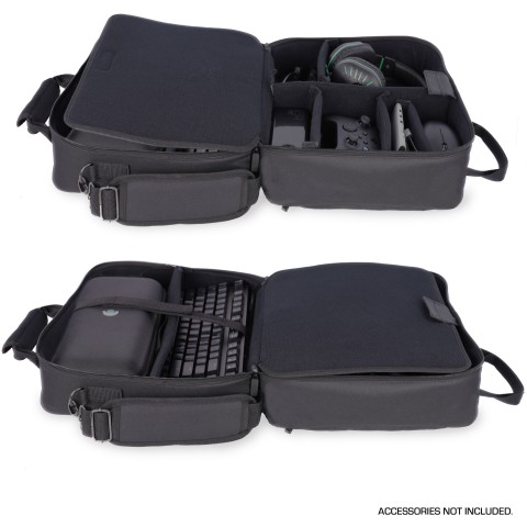 USA GEAR Carrying Case Compatible with Steam Deck, Steam Deck Charger & More - Black