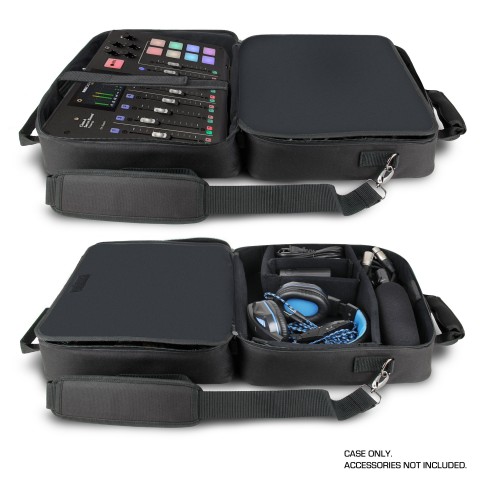 USA GEAR RODECaster Pro Case - Hold Podcaster, Mixer, Microphones, and More - Black