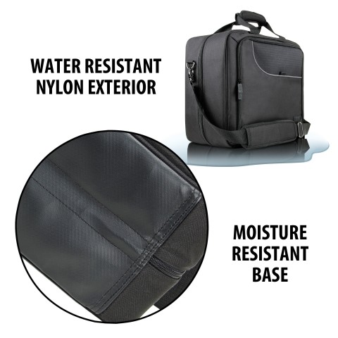 Hair Stylist Case w/ Shoulder Strap, Accessory Pockets & Custom Dividers (Black) - Black