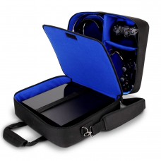 USA GEAR Console Carrying Case - PS4 Case Compatible with PS4 Slim and PS4 Pro - Blue