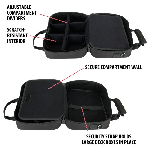 USA GEAR Magic the Gathering MTG Deck Travel Bag - Card Protector Bag with Strap - Black