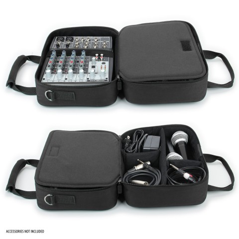 USA Gear Audio DJ Mixer for Behringer 802 , 502 & More - Customizable Storage - Black