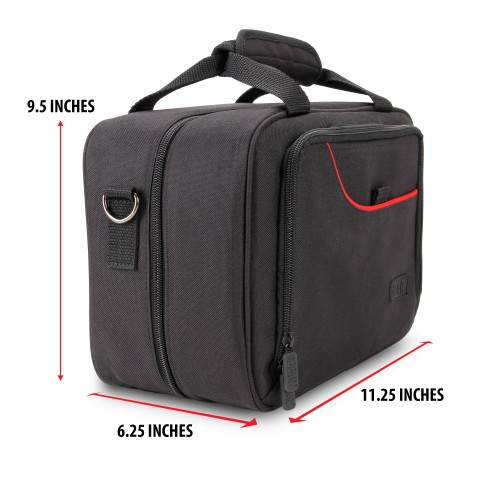 USA GEAR Switch Travel Case with Custom Storage Compartments for Accessories - Black