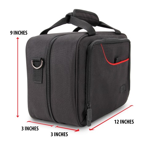 USA GEAR Switch Travel Case with Custom Storage Compartments for Accessories - Black
