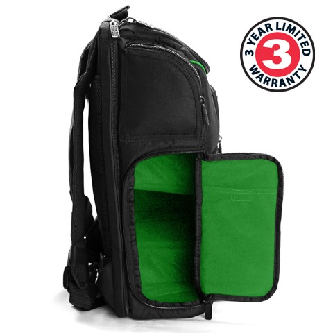 USA GEAR CPAP Backpack with Customizable Interior for 6 ft Hose, Mask & More - Green