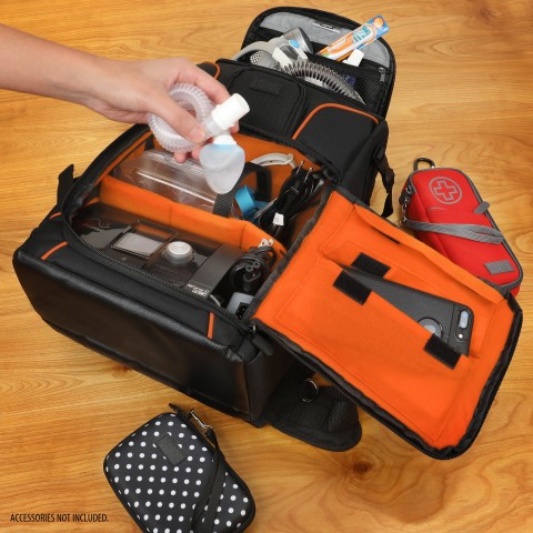 USA GEAR Bag for CPAP - CPAP Backpack Compatible with XT Fit, AirSense 10 / 11 - Orange